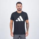 Camiseta Adidas Run It Preta e Branca Camiseta Adidas Run It Preta e Branca