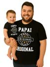 Camiseta Adulta Masculina e Body de Bebê Papai Tamanho Especial Plus Size
