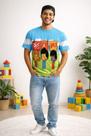 Camiseta Adulto ou Infantil Três Palavrinhas Azul Camiseta Adulto ou Infantil Três Palavrinhas Azul