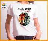 Camiseta Adulto Sou Salva pela Graça Mas Não foi de Graça Est. Leão Judá Adam - Zlprint