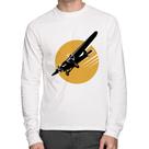 Camiseta Algodão Avião Bimotor Manga Longa - Foca na Moda