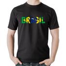 Camiseta Algodão Bandeira Brasil Letras - Foca na Moda