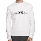 Camiseta Algodão Bateria Batimentos Cardíacos Manga Longa - Foca na Moda