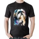 Camiseta Algodão Cachorro Shih Tzu Watercolor - Foca na Moda