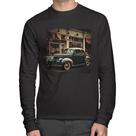 Camiseta Algodão Carro clássico na cidade Manga Longa - Foca na Moda
