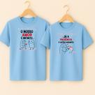 Camiseta Algodão Casal Estampa O Nosso Amor É Infinito Meme Engraçado Flork Namorados Paixão Amor