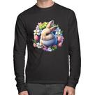 Camiseta Algodão Coelhinho e flores Manga Longa - Foca na Moda