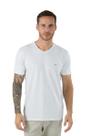 Camiseta Algodão com Elastano Decote V Manga Curta - MyCris