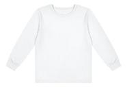 Camiseta Algodão Criança Manga Longa Branco Boca Grande -
