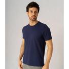 Camiseta Algodão Egípcio Azul Marinho Tamanho GG