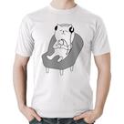 Camiseta Algodão Gatinho Ouvindo Música - Foca na Moda