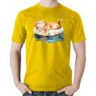 Camiseta Algodão Gatinho Relaxando na Bóia - Foca na Moda