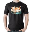 Camiseta Algodão Gatinho Relaxando na Bóia - Foca na Moda
