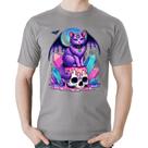 Camiseta Algodão Gato Gótico Arte - Foca na Moda