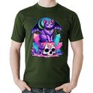 Camiseta Algodão Gato Gótico Arte - Foca na Moda