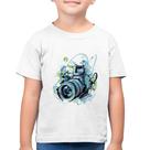 Camiseta Algodão Infantil Câmera Fotográfica - Foca na Moda