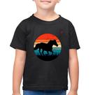 Camiseta Algodão Infantil Cavalo Vintage Sunset - Foca na Moda