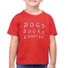 Camiseta Algodão Infantil Dogs Books and Coffee - Foca na Moda