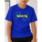 Camiseta Algodão Infantil Estampa Brasil Confete 1010 Copa do Mundo Torcer com Estilo Brasil Hexa