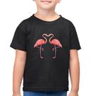 Camiseta Algodão Infantil Flamingos coração - Foca na Moda