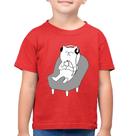 Camiseta Algodão Infantil Gatinho Ouvindo Música - Foca na Moda