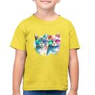 Camiseta Algodão Infantil Gatos de óculos - Foca na Moda Camiseta Algodão Infantil Gatos de óculos - Foca na Moda