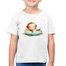 Camiseta Algodão Infantil Ursinho Bebê Na Piscina - Foca na Moda Camiseta Algodão Infantil Ursinho Bebê Na Piscina - Foca na Moda
