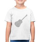 Camiseta Algodão Infantil Violão Notas Musicais - Foca na Moda
