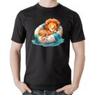 Camiseta Algodão Leãozinho Relaxando Na Piscina - Foca na Moda Camiseta Algodão Leãozinho Relaxando Na Piscina - Foca na Moda