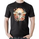 Camiseta Algodão Libélula, Lua e Flores - Foca na Moda Camiseta Algodão Libélula, Lua e Flores - Foca na Moda