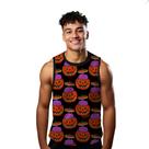 Camiseta Algodão Regata Verão Estilo Moda Praia Abóbora Halloween Cartoon 117