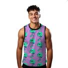 Camiseta Algodão Regata Verão Estilo Moda Praia Caveira Verde Crânios 497