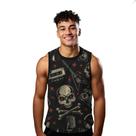 Camiseta Algodão Regata Verão Estilo Moda Praia Caveiras Rock Guitarra 371 Camiseta Algodão Regata Verão Estilo Moda Praia Caveiras Rock Guitarra 371