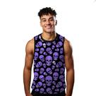 Camiseta Algodão Regata Verão Estilo Moda Praia Caveiras Roxa Branca 125 Camiseta Algodão Regata Verão Estilo Moda Praia Caveiras Roxa Branca 125