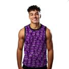 Camiseta Algodão Regata Verão Estilo Moda Praia Emoji Diabinho Roxo 720