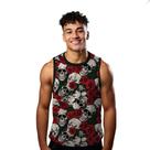 Camiseta Algodão Regata Verão Estilo Moda Praia Flores Cartoon Caveiras Rosas 740