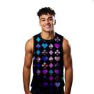 Camiseta Algodão Regata Verão Estilo Moda Praia Naipes Baralho Chroma 443