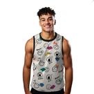 Camiseta Algodão Regata Verão Estilo Moda Praia Reações Cartoon Emoji 313