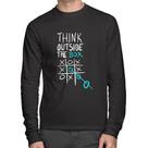 Camiseta Algodão Think Outside The Box Manga Longa - Foca na Moda