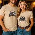 Camiseta Algodão Unissex Casal Country Estampa Pegada Forte Look Combinando Namorados Amigos Agro