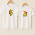 Camiseta Algodão Unissex Estampa Milho e Milha Menina Menino Noiva Festa Junina Fofo Lindo Delicado