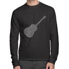 Camiseta Algodão Violão Notas Musicais Manga Longa - Foca na Moda