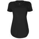 Camiseta Alto Giro Feminina Skin Fit Alongada Gola V