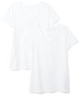 Camiseta Amazon Essentials Feminina Decote V Manga Curta Pacote com 2