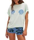 Camiseta Amiblvowa Y2k de tamanho grande para mulheres com estampa de frutas e vida marinha Camiseta Amiblvowa Y2k de tamanho grande para mulheres com estampa de frutas e vida marinha