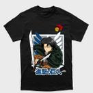 Camiseta Attack on Titan Divisão de Reconhecimento Levi Ackerman Tamanho:PTecido:Drytec Camiseta Attack on Titan Divisão de Reconhecimento Levi Ackerman Tamanho:PTecido:Drytec