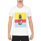 Camiseta Babolat Exercise Message Tee Branco Amarelo e Azul