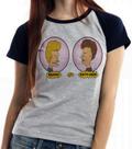 Camiseta Baby Look Blusa Feminina Beavis and Butt head balões