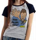 Camiseta Baby Look Blusa Feminina Beavis and Butt head shut up