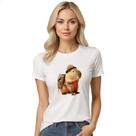 Camiseta Baby Look Capivara aventureira